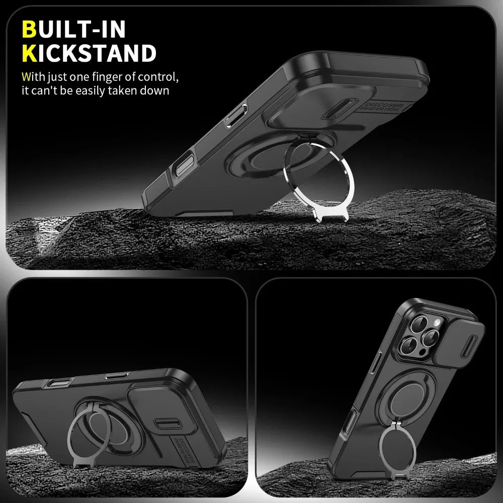 Heavy-Duty Rugged Armor Magnetic Bracket Case