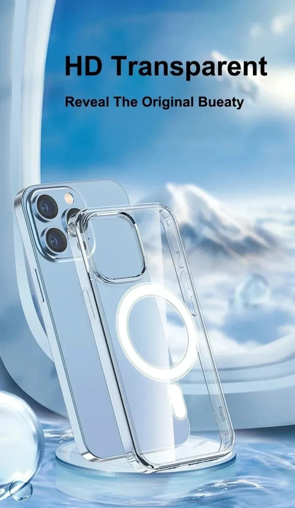 Magnetic Transparent Design Soft Case