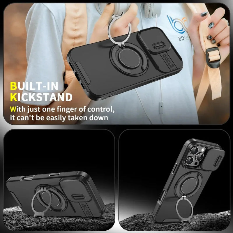 Heavy-Duty Rugged Armor Magnetic Bracket Case