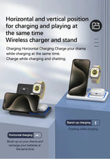 30W 3 in 1 Foldable Magnetic Wireless Charger Stand