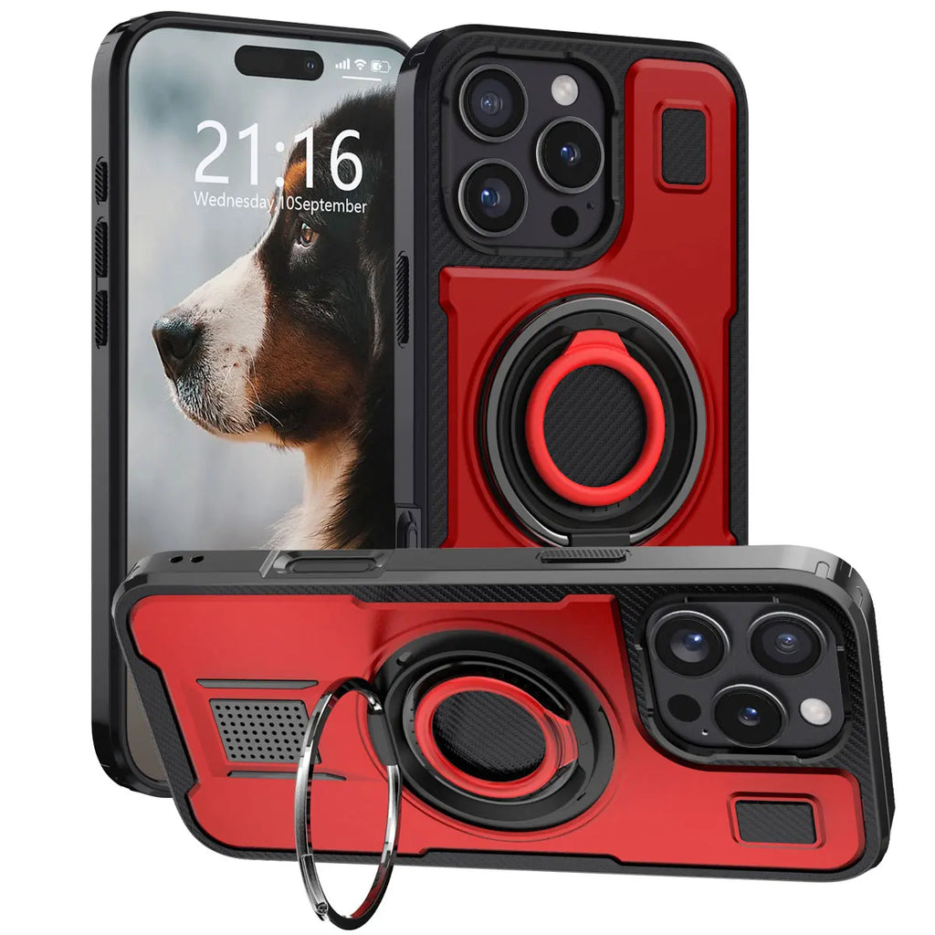 Shockproof Double Ring Kickstand Case